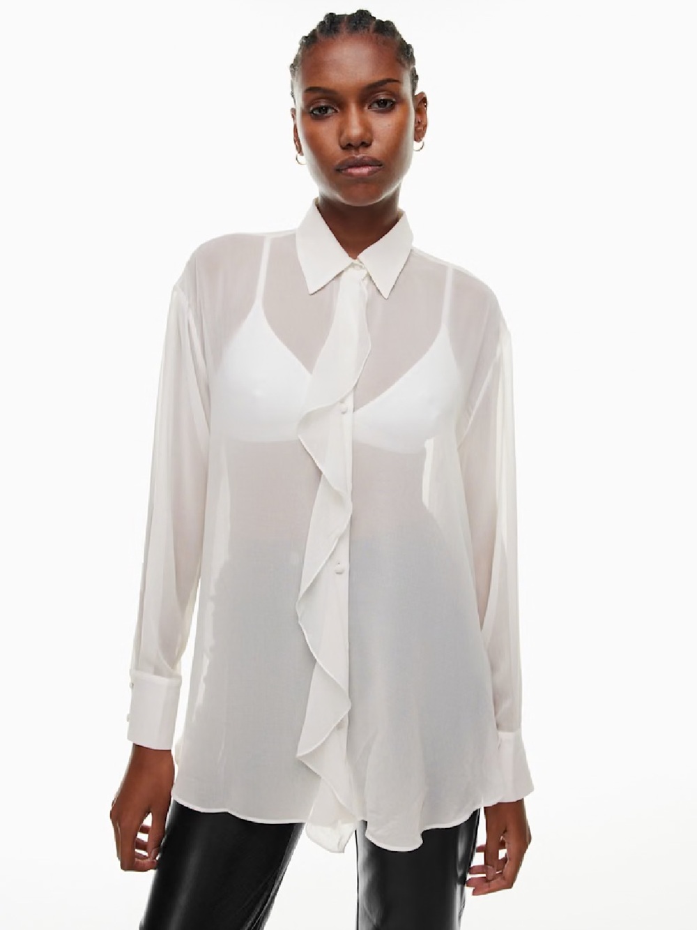 White Sheer Courage Blouse by Wilfred from Aritzia Size M